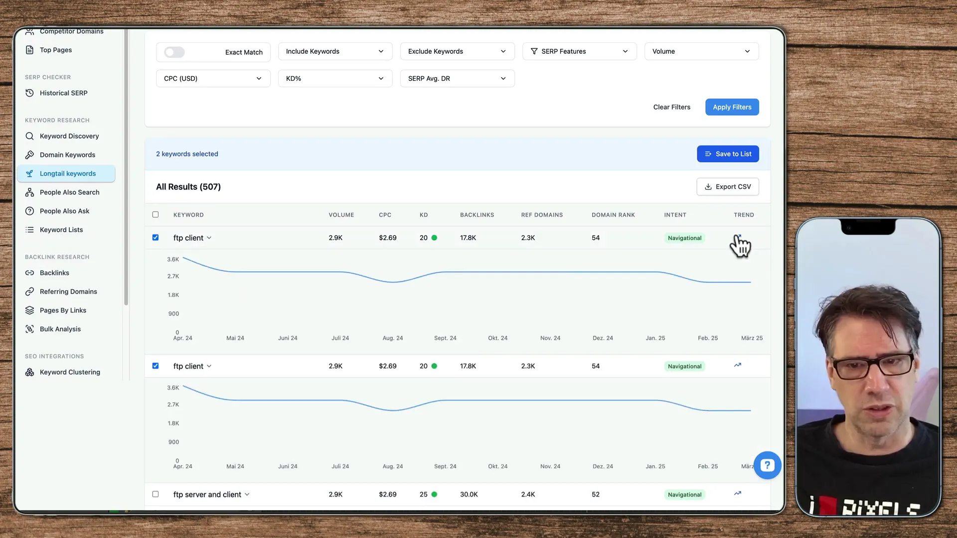 Longtail-Keywords Entdeckung
