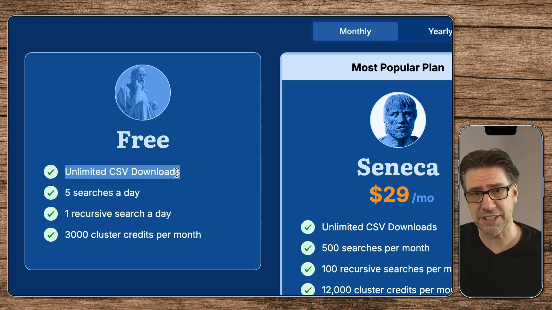 Screenshot der Funktionen von AnswerSocrates