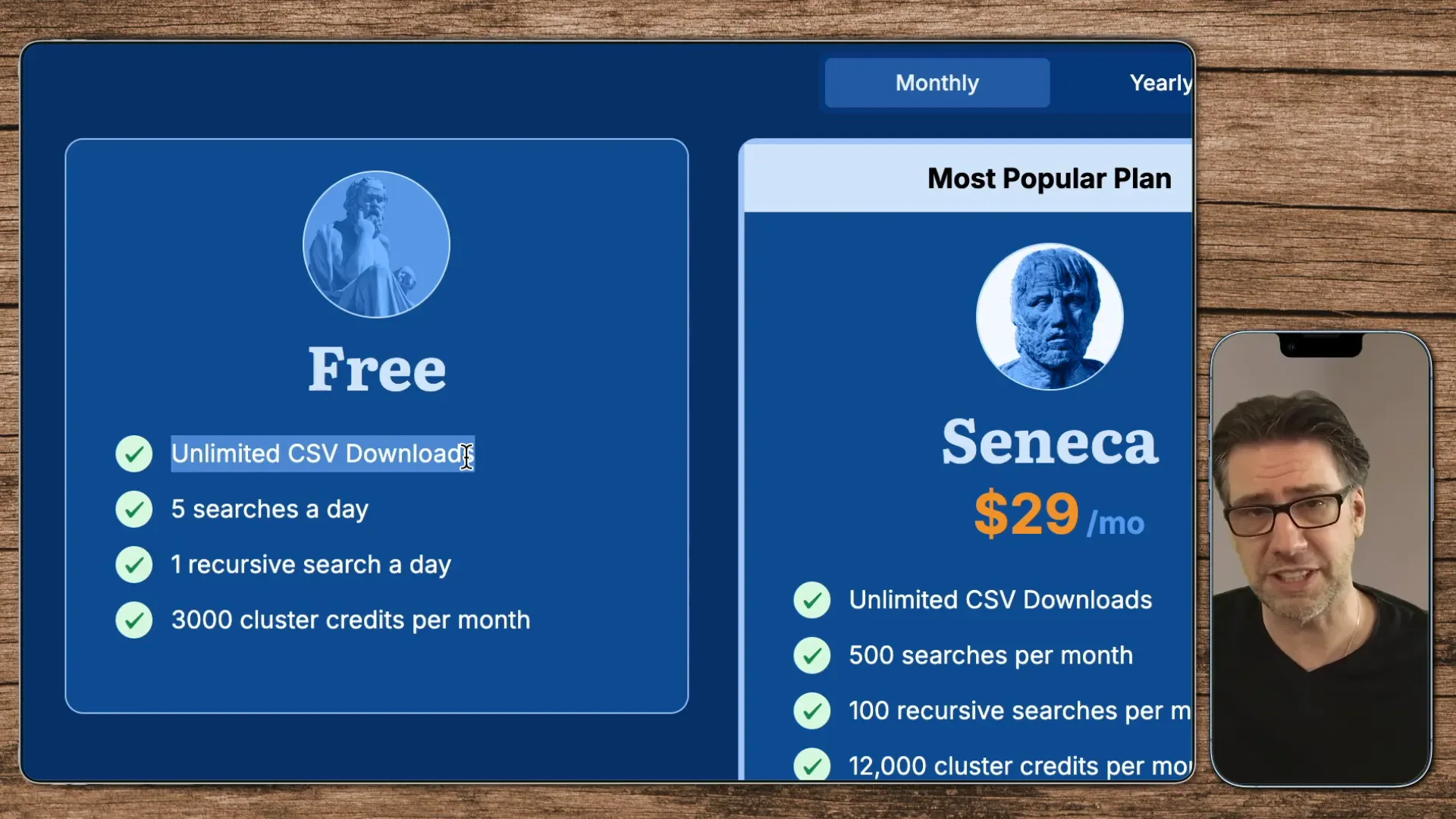 Screenshot der Funktionen von AnswerSocrates