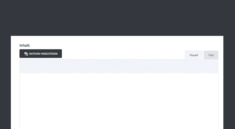 tinymce visuell editor aktiveren tinymce visuell editor aktiveren