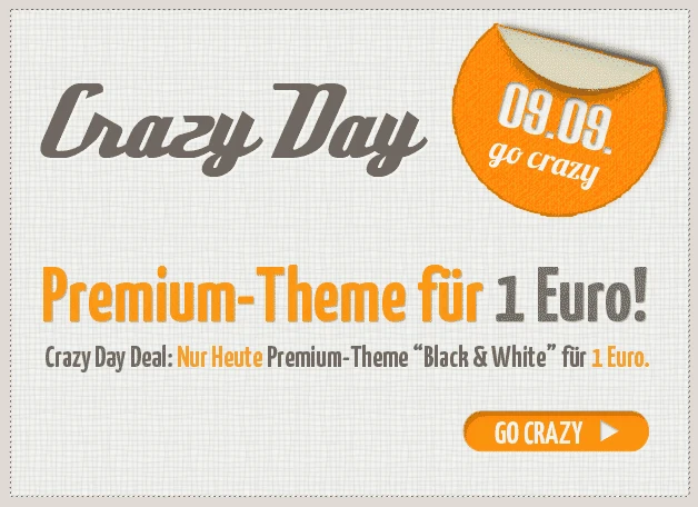 CrazyDay-2011-09-09 Crazy-Day-Deal: Premium Theme "Black & White" für 1 Euro