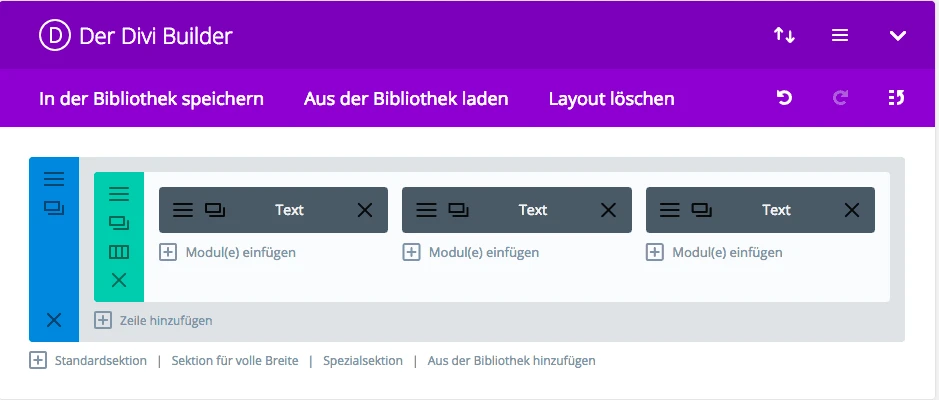 Divi Beispiel: Lösung 1: Shortcodes