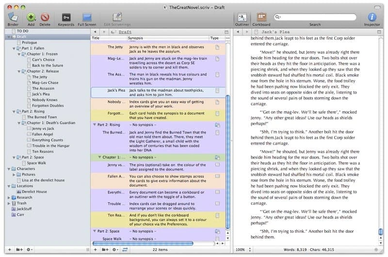 Scrivener Outlinebig – Test Scrivener