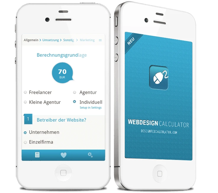 App Iphone White – Webdesign kalkulieren.WEB FEE