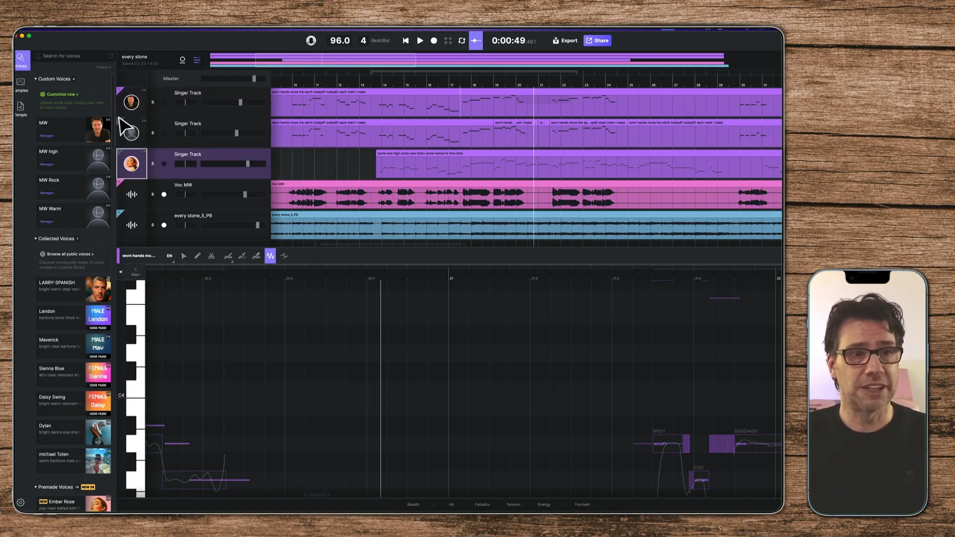 Erstellen eines Chors mit verschiedenen Stimmen