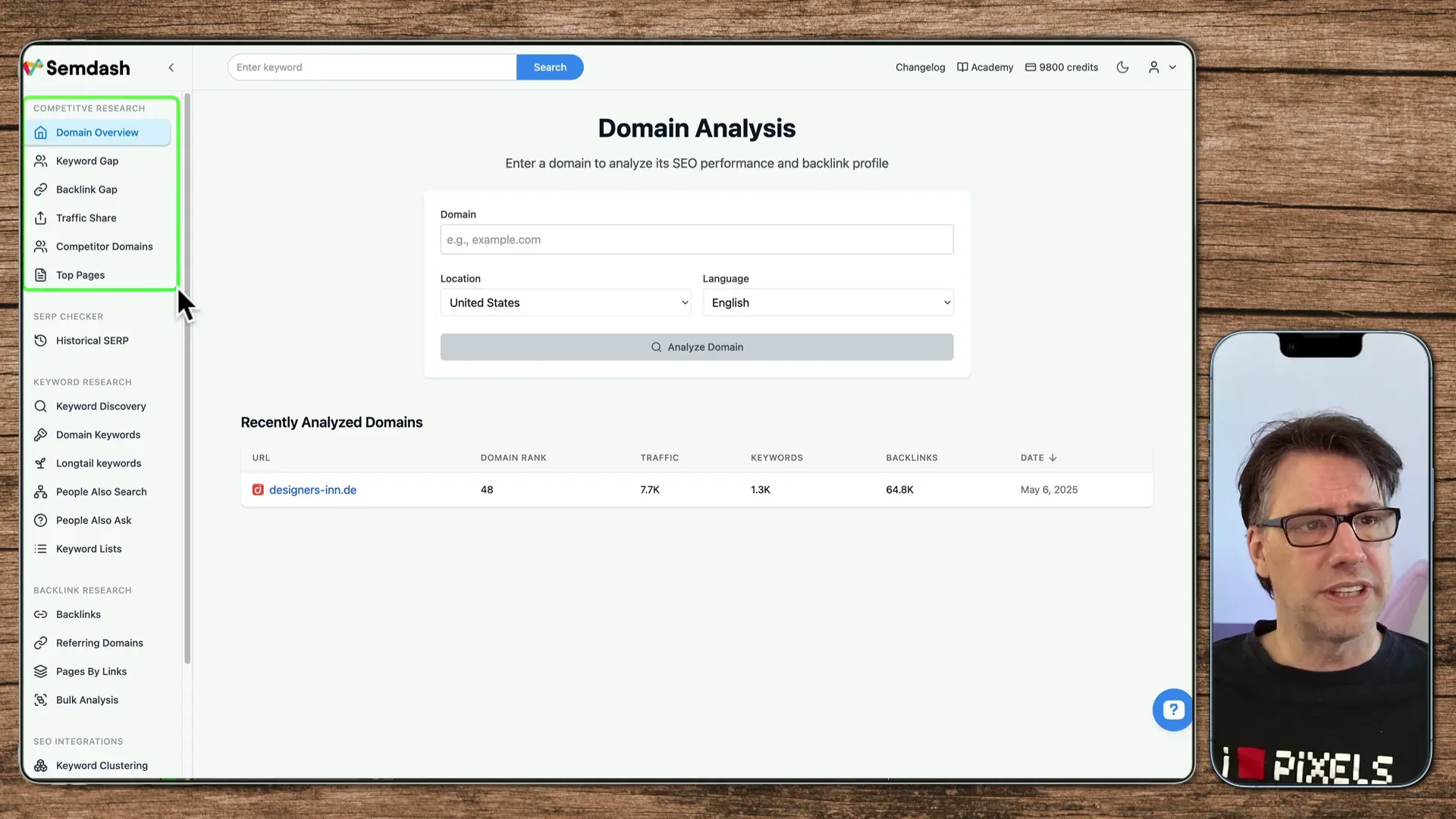 Backend von Semdash