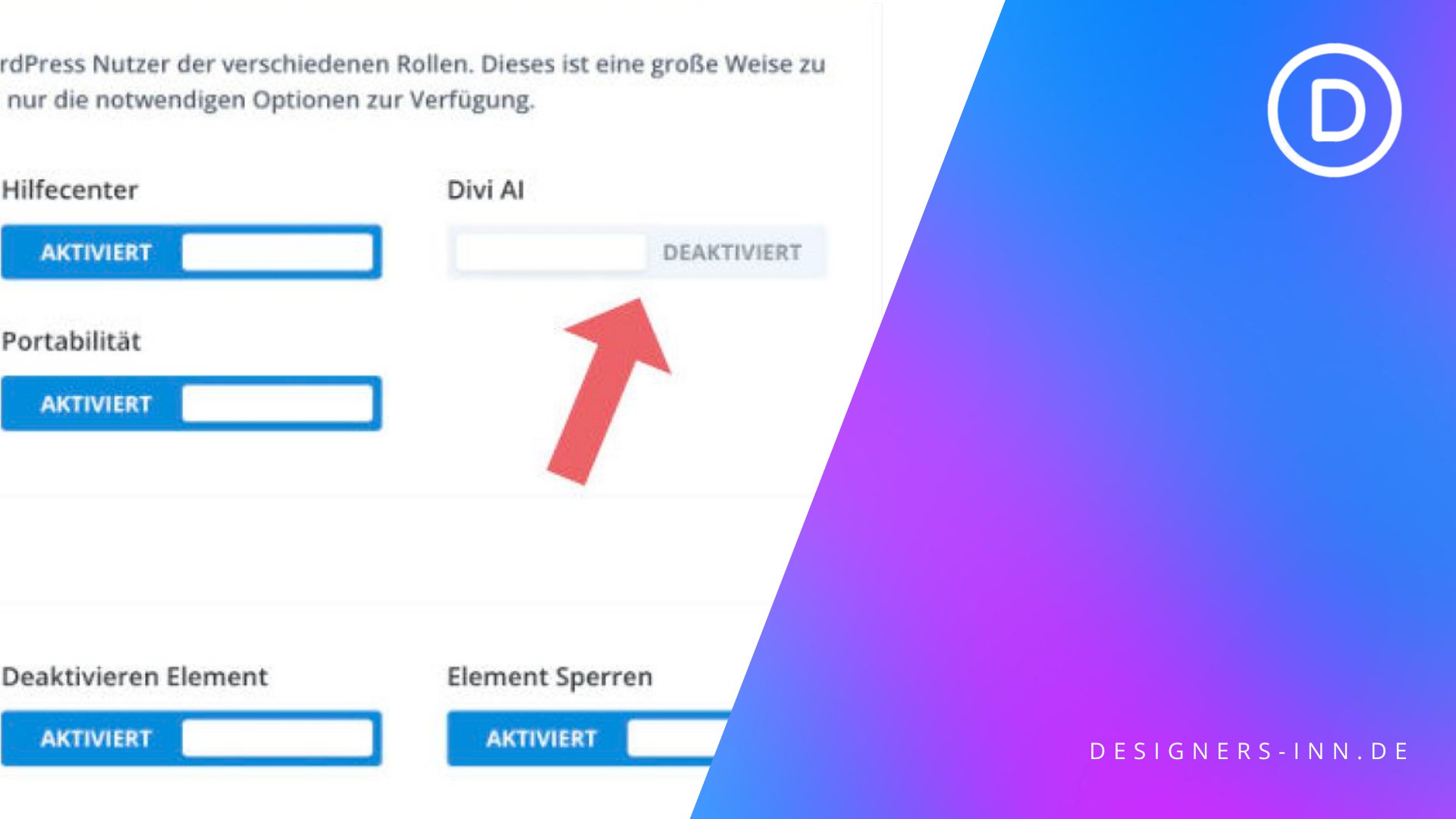 Divi Ki deaktiviert? So gehts! cover