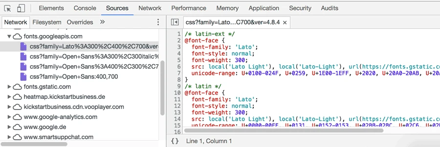 Schritt 1: Welche Google Web Fonts benutzt du – Google Web Fonts DSGVO-konform einbinden – Abbildung 2