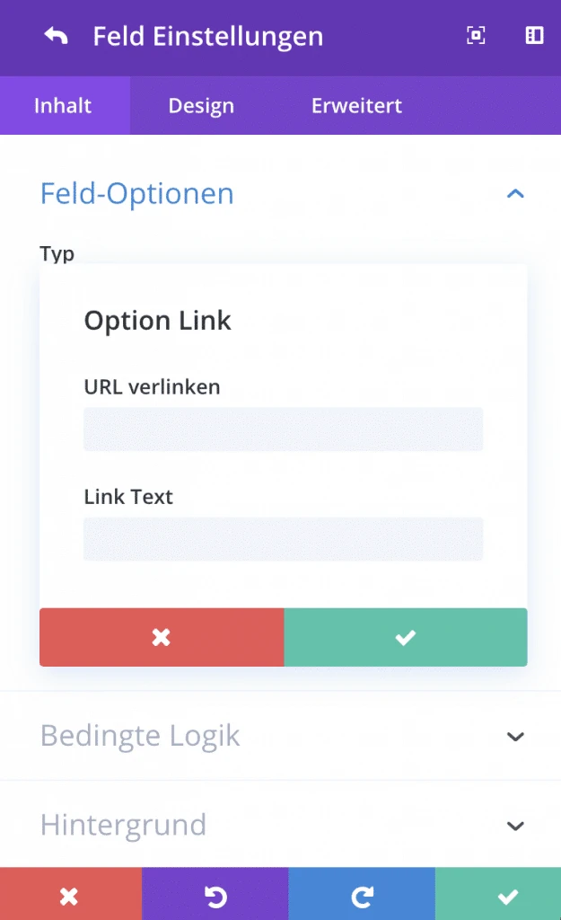 Theme-Update für die DSGVO Beispiel: Formular Eingabefeld-Links