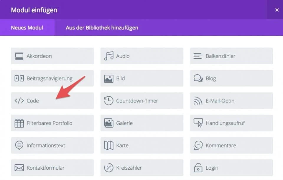 Divi Beispiel: 2. Lightbox per JS und CSS